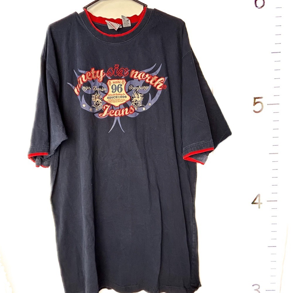 96ix North Dark Blue T-shirt w/Logo Men 2XL